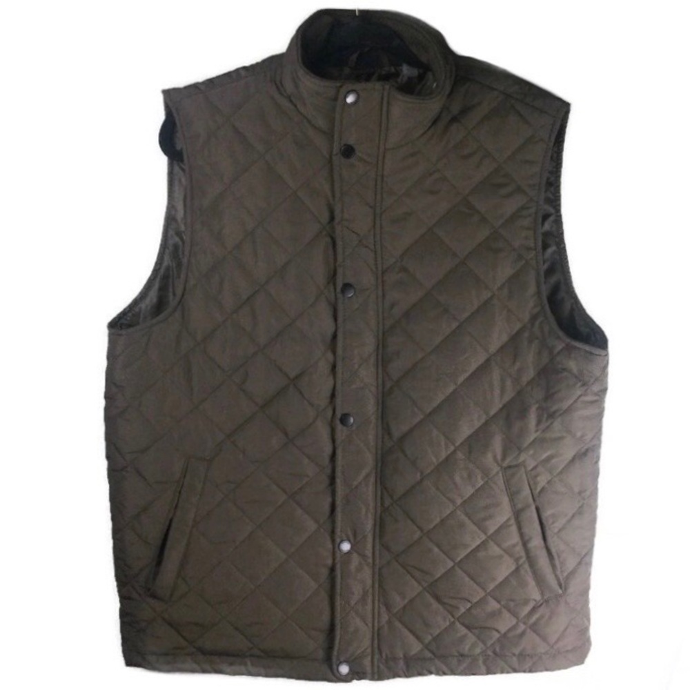 NWT Tahari Quilted Brown Zip Front Puffer Vest Size XL